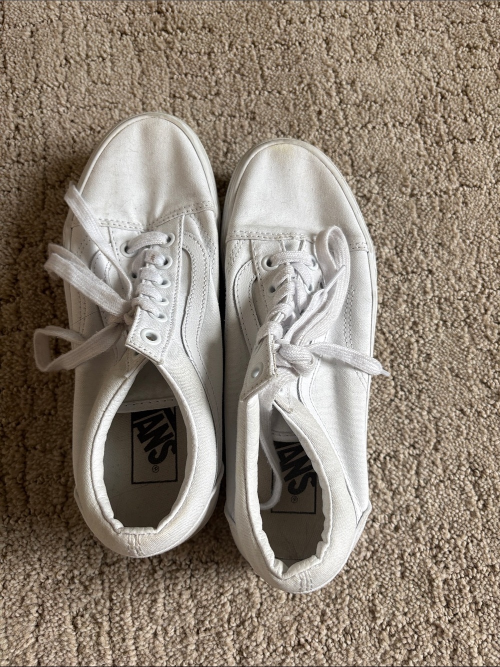 Vans White Low-Top Canvas Sneakers